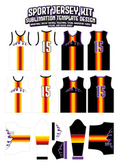 Sticker - Sunset Rays Jersey Design Sportswear Pattern Template