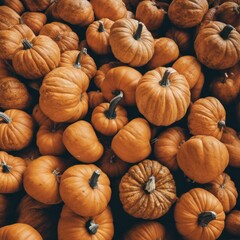 Wall Mural - Pile of Pumpkins Background for Halloween