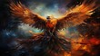 Oil painting of fury Phoenix