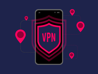 Wall Mural - vpn security network. enhancing internet privacy with encryption vpn software. virtual private netwo