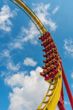 Fototapeta Przestrzenne - Rollercoaster Ride in Theme Park