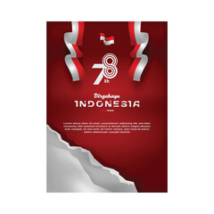 Wall Mural - Poster of Indonesia independence day or dirgahayu indonesia template isolated