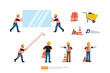 © 200degrees - Construction Builder or worker character set. Renovation and construction vector illustration
