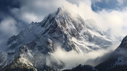 Wall Mural - snowy peaks of high mountains.