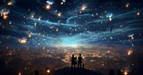 Fototapeta Most - Diwali night sky crackers lights most beautiful Generative AI