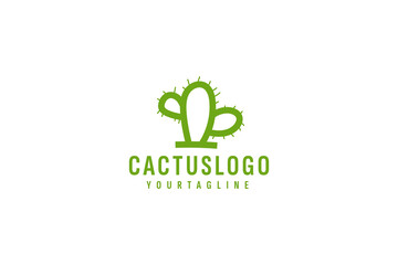 Sticker - Cactus logo vector icon illustration