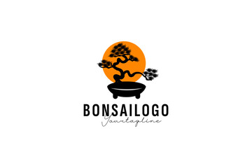 Sticker - Bonsai logo vector icon illustration