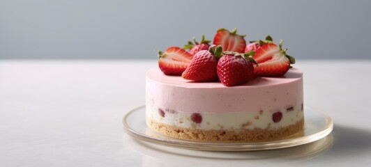 Wall Mural - strawberry cake tart pie dessert pastry food, ai