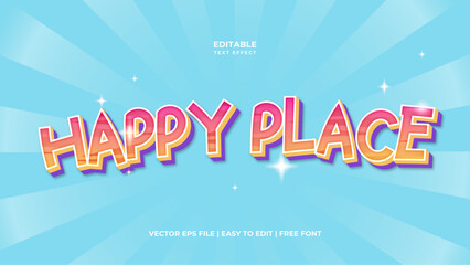 Wall Mural - Happy Place typography premium editable text effect