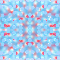 Leinwandbilder - Abstract 3d rendering hypnotic digital illustration. Symmetrical pattern of a group of objects in bright neon