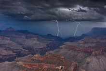 Storm Passing Over Grand Canyon At Shoshone Point