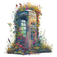 Floral Phonebooth Png Clipart