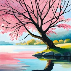 Wall Mural - tree on the lake