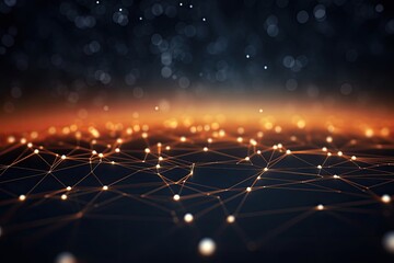 Abstract technology background with connecting dots and lines. Network concept. 3D Rendering, Abstract futuristic digital background with connecting dots and lines. 3d rendering, AI Generated