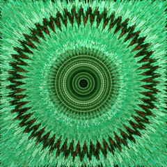 Wall Mural - neon green wavy circular concentric design as square format