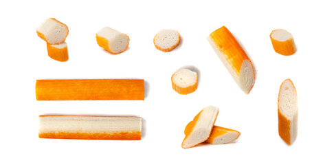 Crab Stick Isolated, Orange Crabstick Closeup, Crabmeat Food, Crabmeat Fish Sticks, Crab Sticks