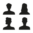 © TA Sydoruk - Vector flat illustration. Silhouettes of men and women in black. Avatar, user profile, person icon, profile picture. Suitable for social media profiles, icons, screensavers and as a template.