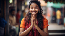 Namaste Smile Indian Woman
