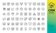 CRM isolated icons set. Customer relationship management software vector icons with editable stroke
