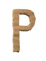 Wall Mural - P alphabet cut out of cardboard paper