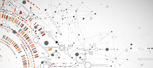 Wall Mural - Abstract background on technological and scientific topics.