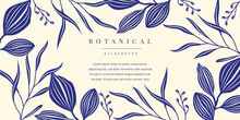 Elegant Blue Floral Botanical Background