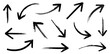 © Bespana - Grunge curved  arrows set for business plan, presentation and education. Sign, Symbol, Hand drawn arrow collection