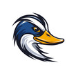 Esport vector logo duck on white background side view, duck icon, duck head, duck sticker, goose, swan