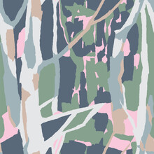 Vector Forest Tree Themed Illustration Seamless Repeat Pattern Digital Artwork