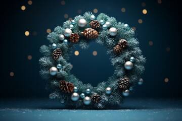 Wall Mural - Christmas wreath. Decor for the holidays. Merry christmas and happy new year concept.