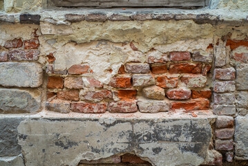 Wall Mural - Old wall background. Old european  city. Texture of old brick wall