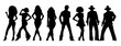 © Sunshine Design - A group of retro 70s disco dancer silhouettes in groovy poses