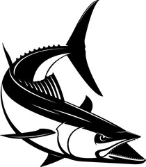 Wall Mural - Spanish Mackerel fish Logo Template. Unique and fresh spanish mackerel Vector. Great to use as your offshore fishing activity. 