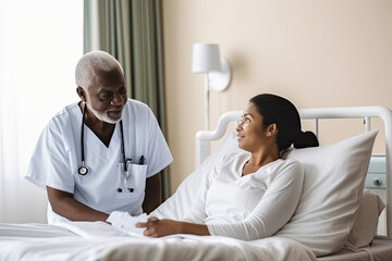 An elderly patient receives attentive care from a dedicated healthcare professional.