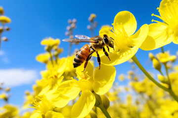 Garden closeup nectar orange pollen nature honey bee blossom beauty flower insect pollination