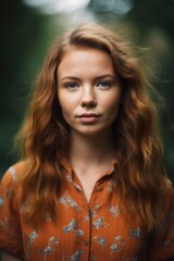 Wall Mural - portrait of a young woman standing outside