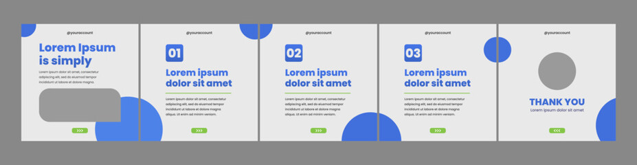 editable carousel slide template for social media post