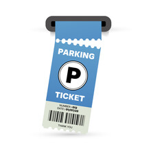 Parking Ticket Vector Illustration. Parking Ticket Ripped From Parking Machine
