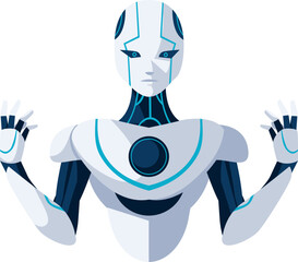 Poster - AI technology cyborg icon