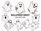 Fototapeta Pokój dzieciecy - set of Halloween ghosts. Scarry boo. boo sheet, Funny ghost , Ghost illustration. spooky ghost collection vector.