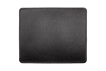 A computer mouse pad on a white background.Mouse pad made of thick black fabric.