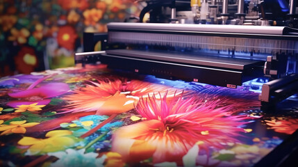 Wall Mural - A big digital inkjet printing machine