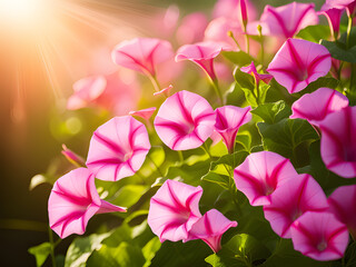 Wall Mural - the background image of the colorful morning glory flowers