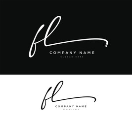 F L FL initial letter handwriting and signature logo