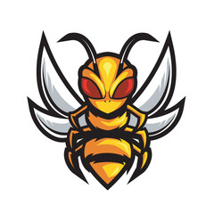 Wall Mural - Angry bee esport mascot logo design illustration