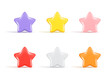 © Diana Kovach - Set of realistic 3d colorful glossy stars. Decorative 3d design of winner emblem, icon symbol of victory, cute star icon, cartoon element. Abstract vector illustration isolated on a white background