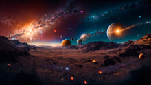 Planets, Stars And Galaxies Creating A Cosmic Panorama