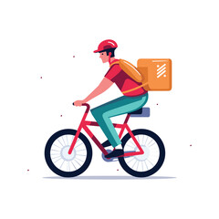 bicycle delivery boy race tour cycling illustration vector tourism cartoon style free delivery