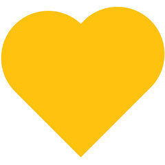 Poster - Digital png illustration of yellow heart on transparent background