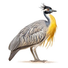 Wall Mural - Yellow-crowned night-heron bird isolated on white background.